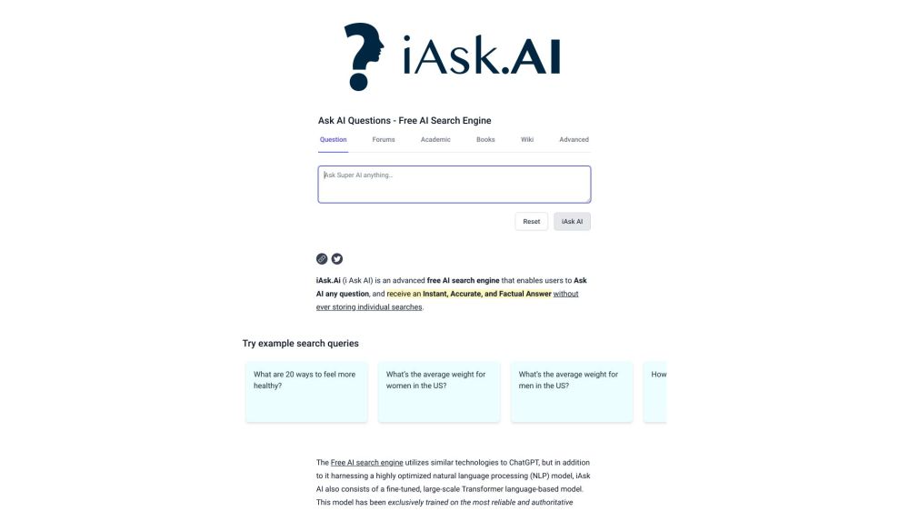 iAsk.Ai: Free, Instant AI Answers - No Data Storage, Accurate Results