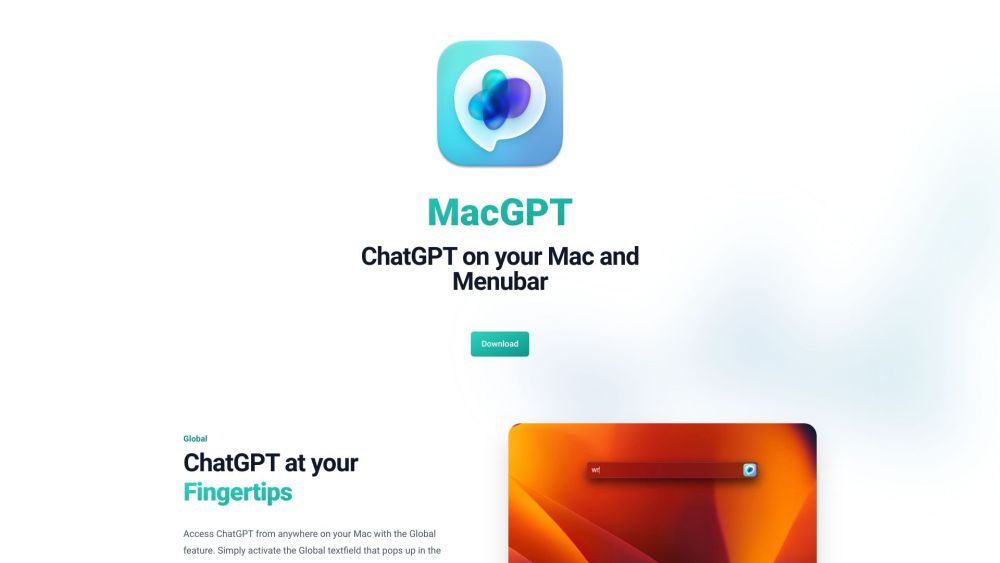 MacGPT - ChatGPT in Menubar : Easy AI Access on Mac