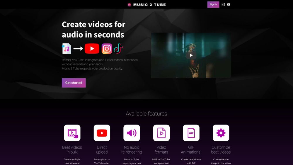 Music 2 Tube: Create & Upload High-Quality Videos for Your Beats/Songs