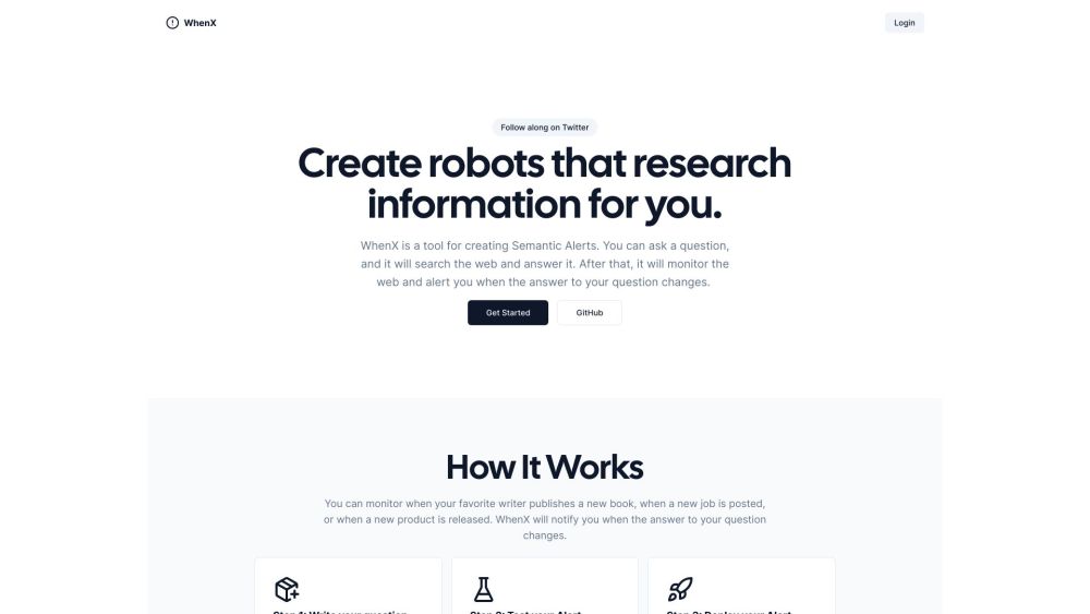 WhenX: Create Robots for Web Monitoring with AI Alerts