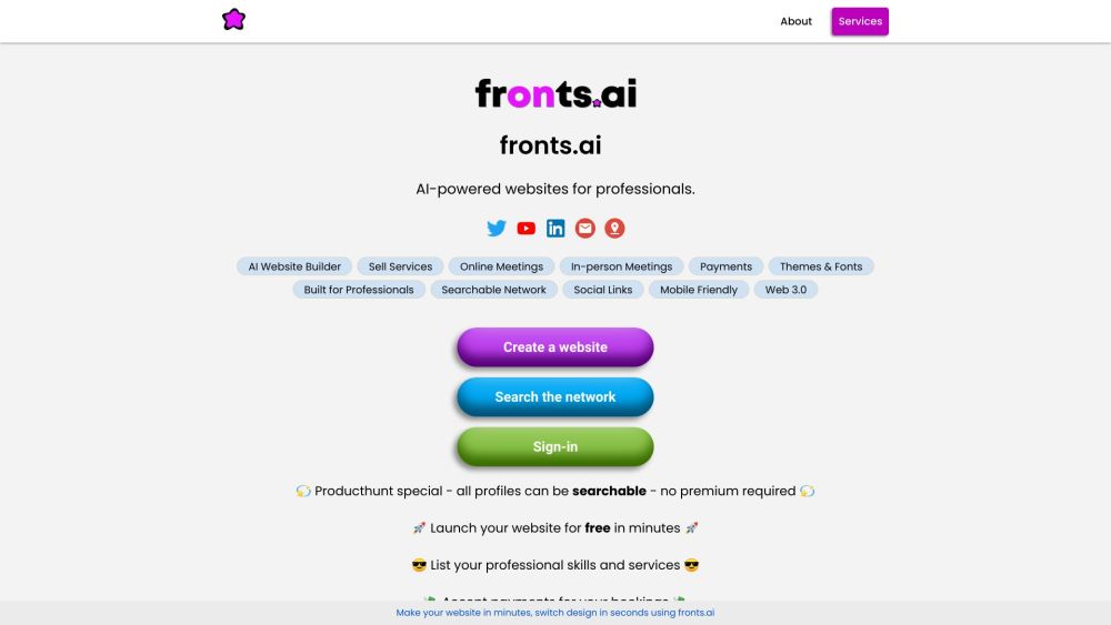 Fronts.AI: AI Website Builder - Create Professional Sites with One Word