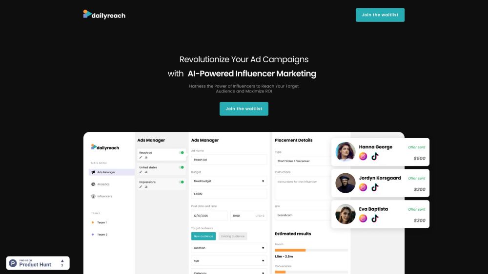 Dailyreach: AI-Powered Influencer Manager for Seamless Campaigns