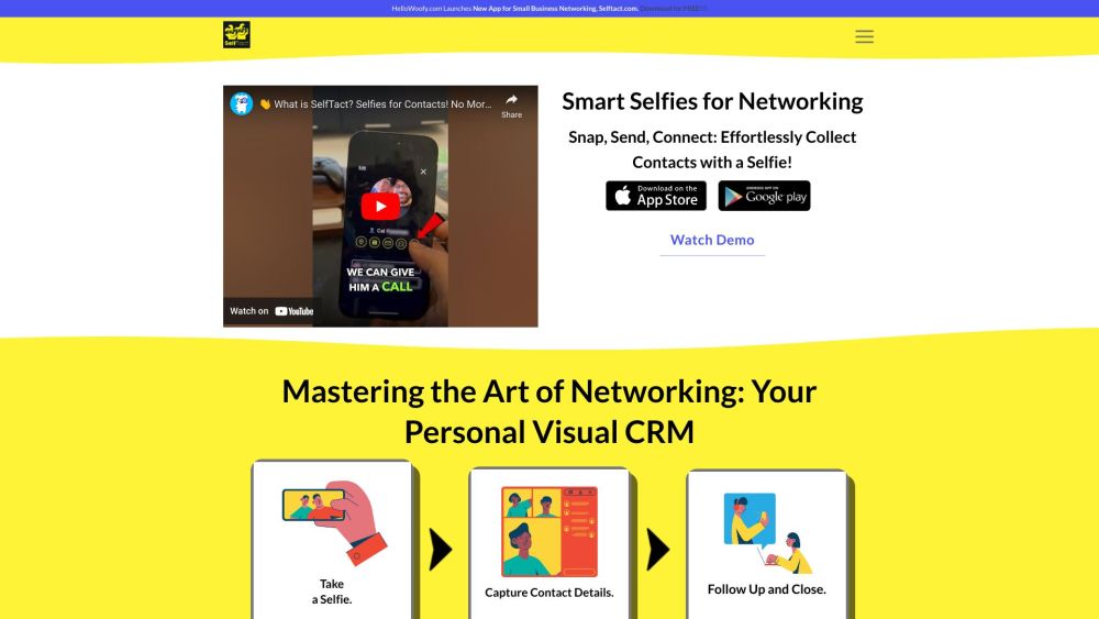 SelfTact: Smart Selfies, Contact Sharing, & Location Tagging App