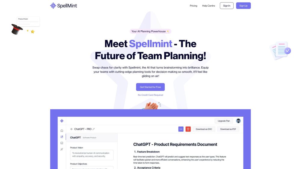 Spellmint: AI-Powered Planning Tool for Team Efficiency and Brilliance