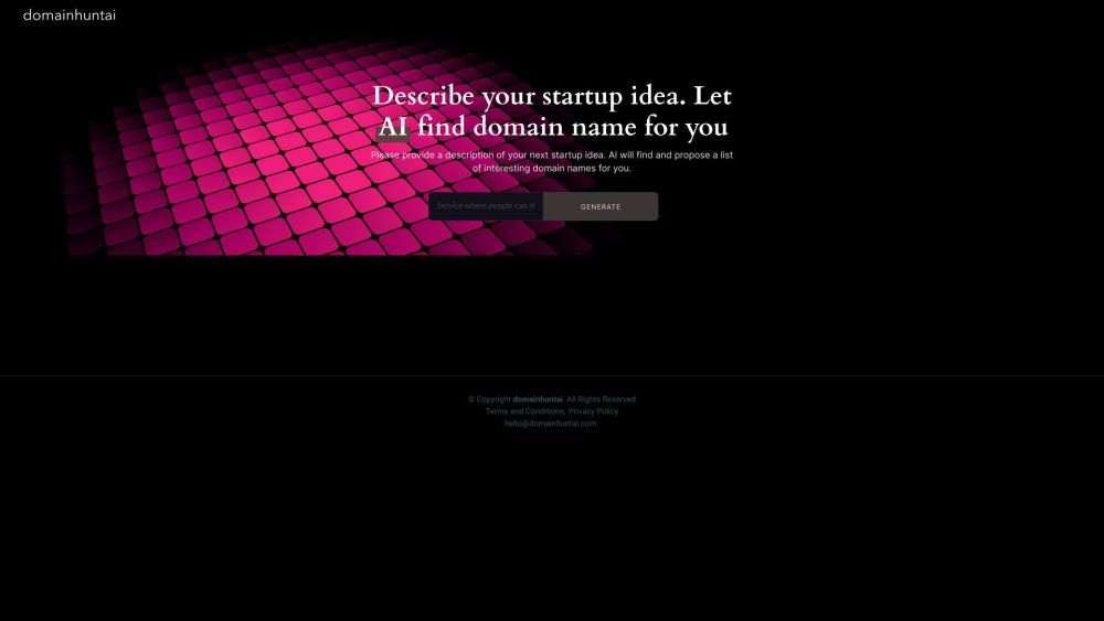 Domainhuntai: AI Domain Name Generator for Innovative Startup Ideas