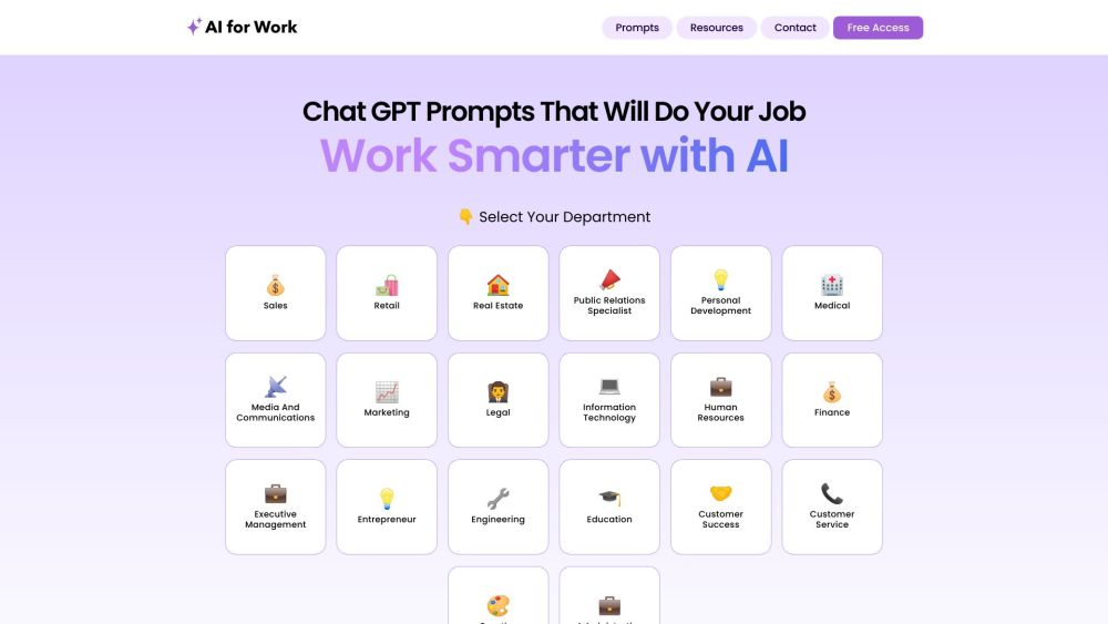 AIforWork.co: Advanced GPT Prompt Database for Professionals' Efficiency