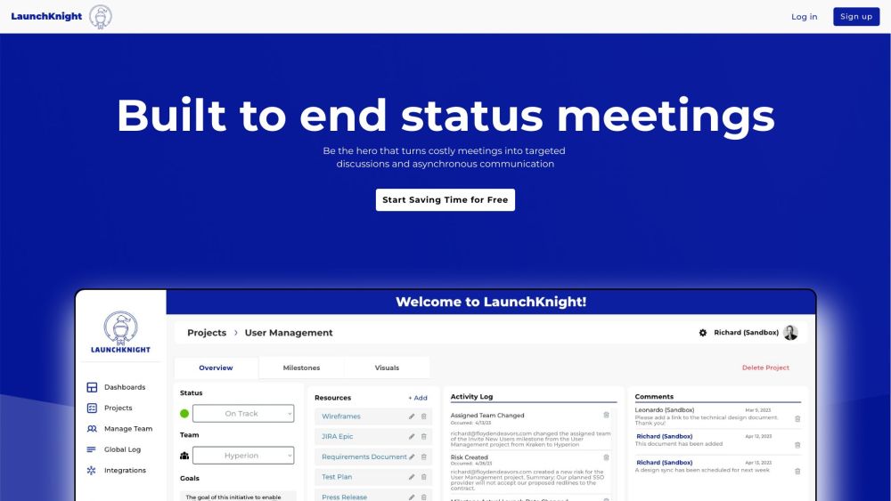 LaunchKnight: Efficient Project Management & Collaboration Without Meetings