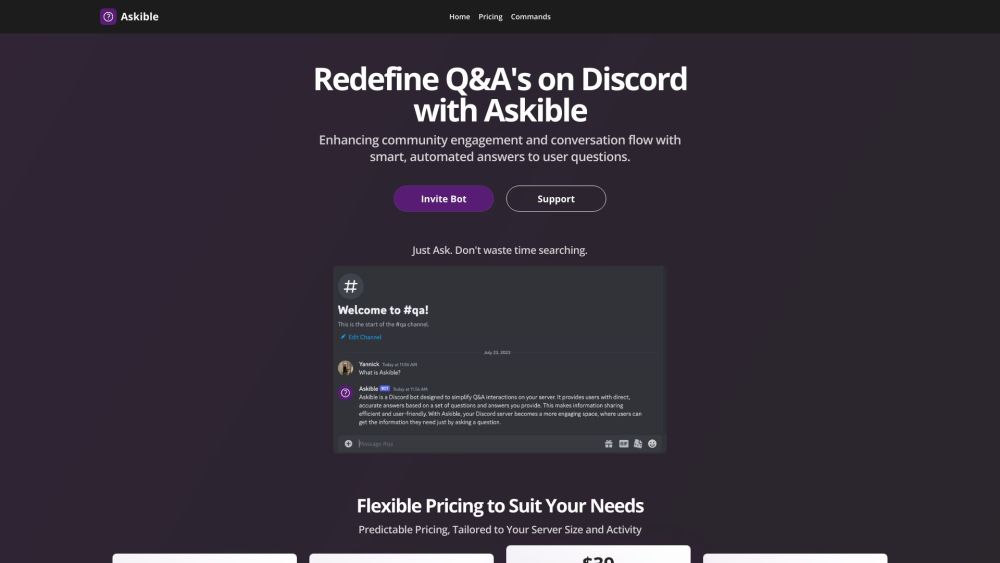 Askible: Q&A Bot for Efficient, User-Friendly Discord Information Sharing