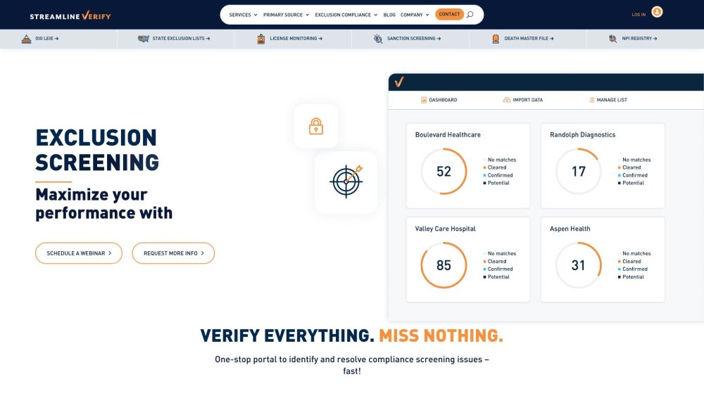 Streamline Verify: Top OIG Exclusion Screening & Compliance Solutions