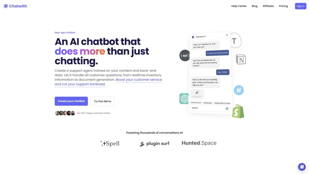 Chatwith: Boost Service & Cut Workload with Custom AI Chatbot