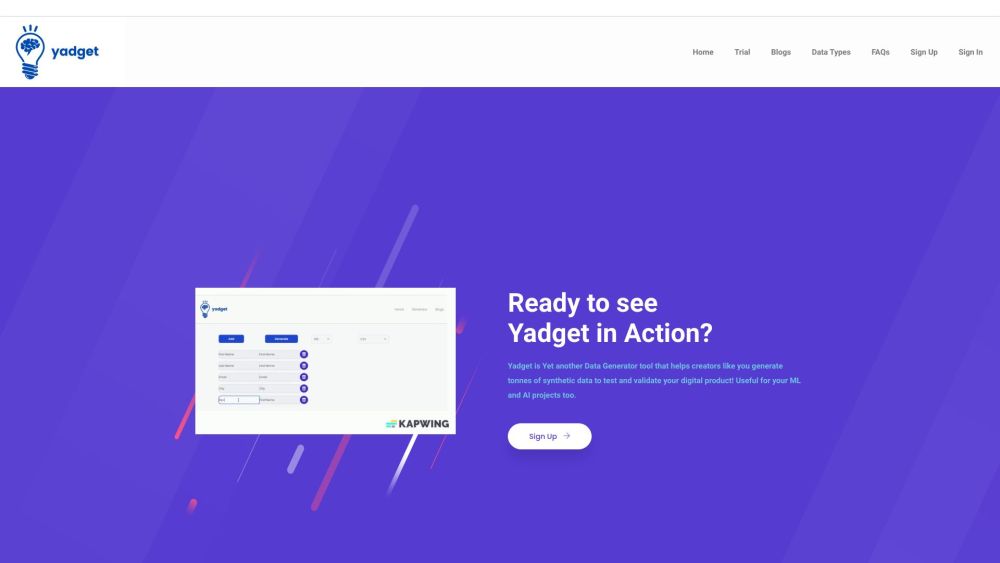 Yadget: Generate Synthetic Data for ML & AI Testing, Validation