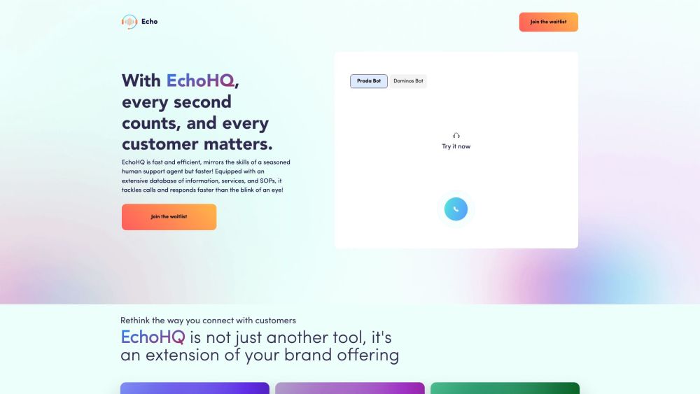 EchoHQ: 24/7 AI Call Platform for Efficient Customer Engagement