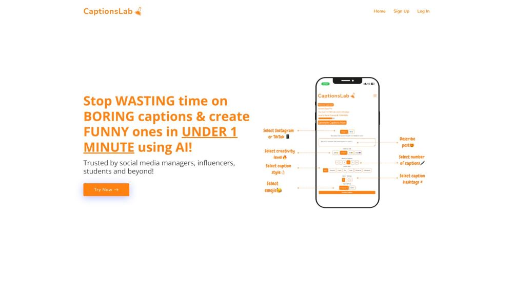 CaptionsLab: AI Tool for Funny Instagram and TikTok Captions