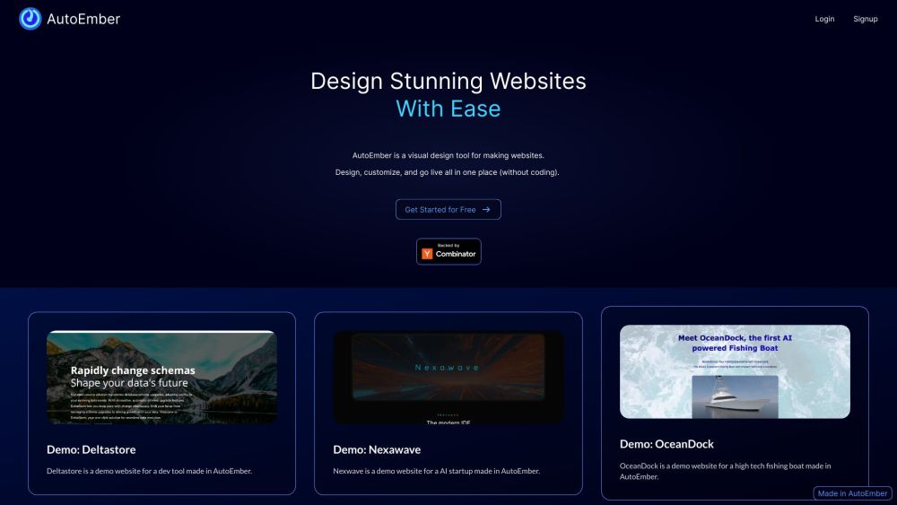 AutoEmber: Design Stunning Code-Free Websites Easily and Quickly