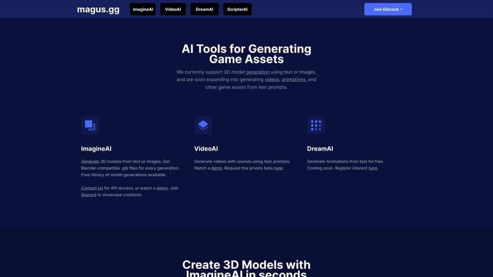 Magus.gg: AI Tools for 3D Models, Animations & Game Assets