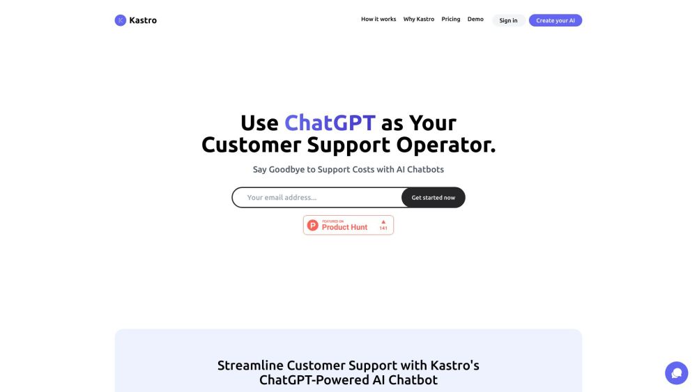 Kastro - AI Assistant: 24/7 ChatGPT Customer Support & Sales Boost