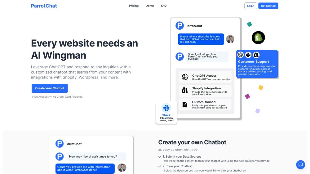 ParrotChat: AI Chatbot with Custom Responses for Shopify, Wordpress