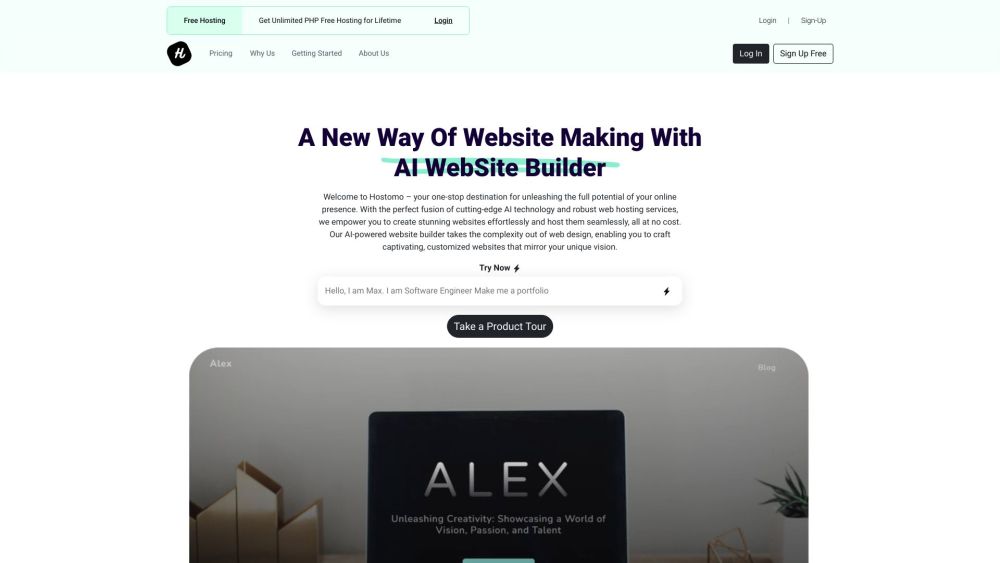 Hostomo: AI Website Builder - Create Unlimited Sites in Minutes