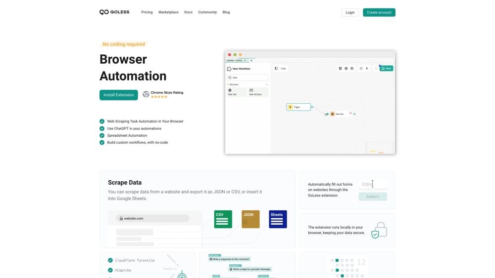 Goless: No-Code Automation Browser Extension to Boost Productivity