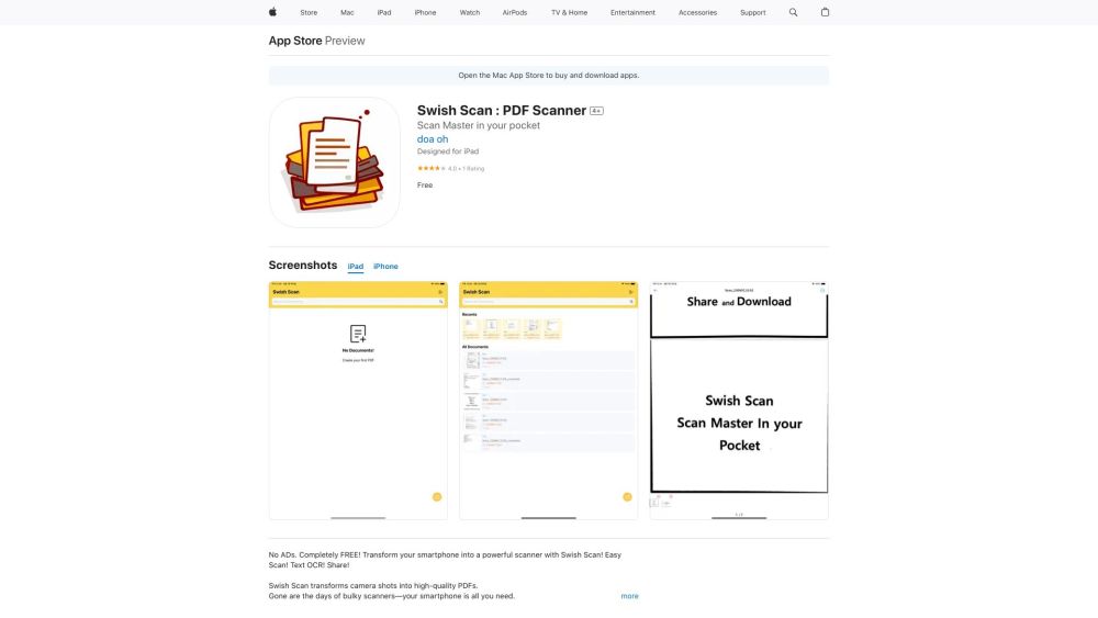 Swish Scan: Web PDF Scanner, OCR Tool, Multi-Language Support