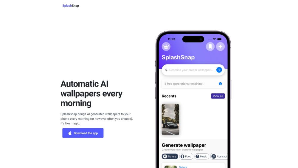 SplashSnap: AI Image Generation & Wallpaper Automation with iOS Shortcuts