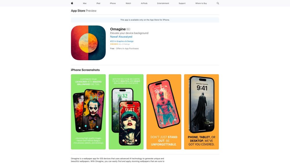 Omagine: AI-Powered App for Unique, Beautiful iOS Wallpapers