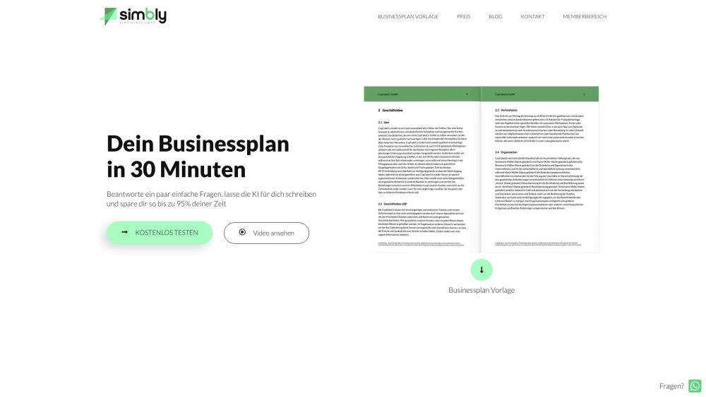 simbly : AI-Driven Business Plans in Minutes, Consultant Quality