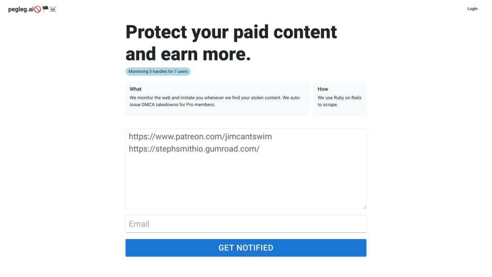 Pegleg.ai: Auto DMCA Takedowns for Patreon & Gumroad Copyright Issues