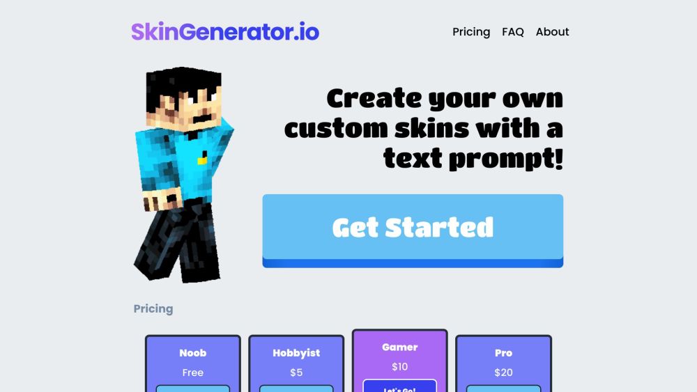 Skingenerator.io: AI-Generated Minecraft Skins from Text | Custom Models