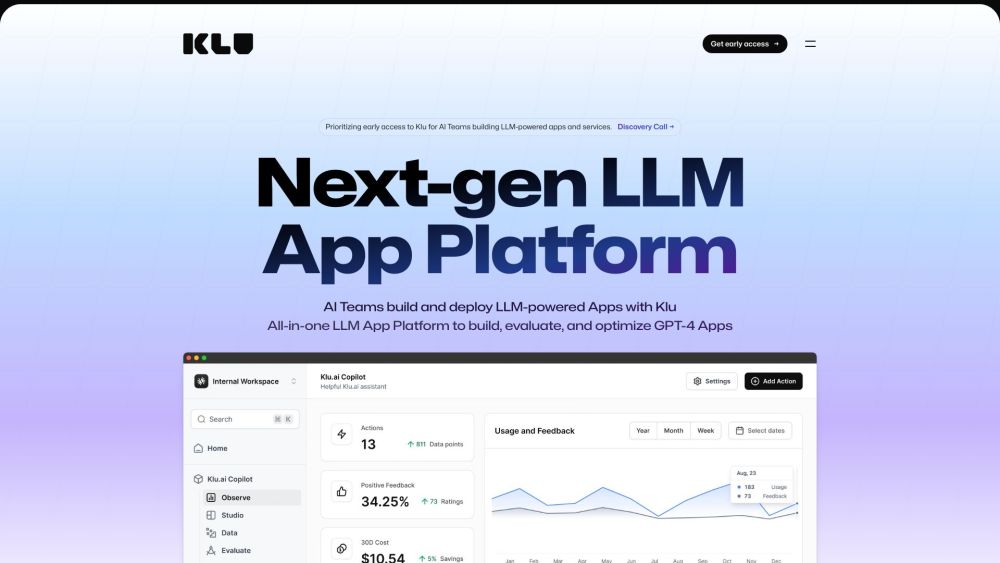 Klu: Design, Deploy, Optimize Generative AI Apps Efficiently