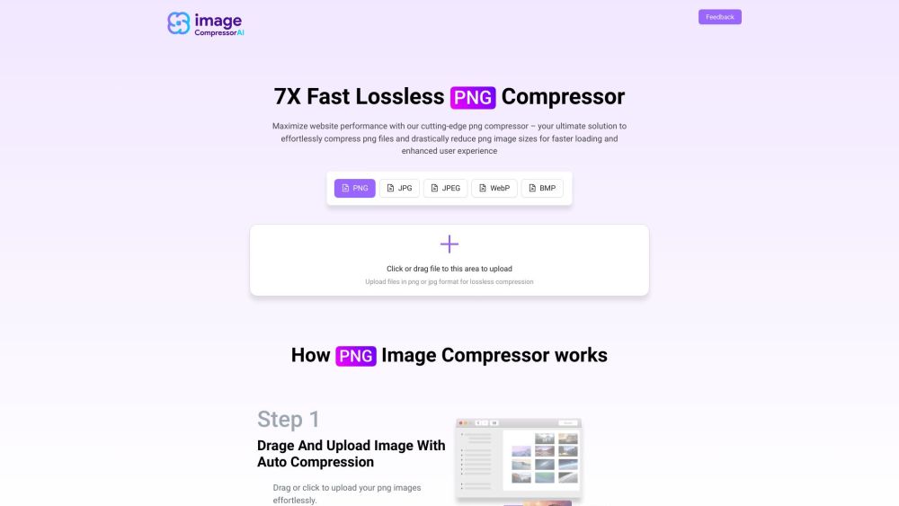 ImageCompressorAI: Effortlessly Compress PNGs for Faster Loading