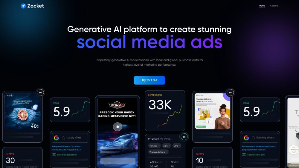 Zocket: GenAI Ad Powerhouse for Instant Click-to-Message Ad Creation