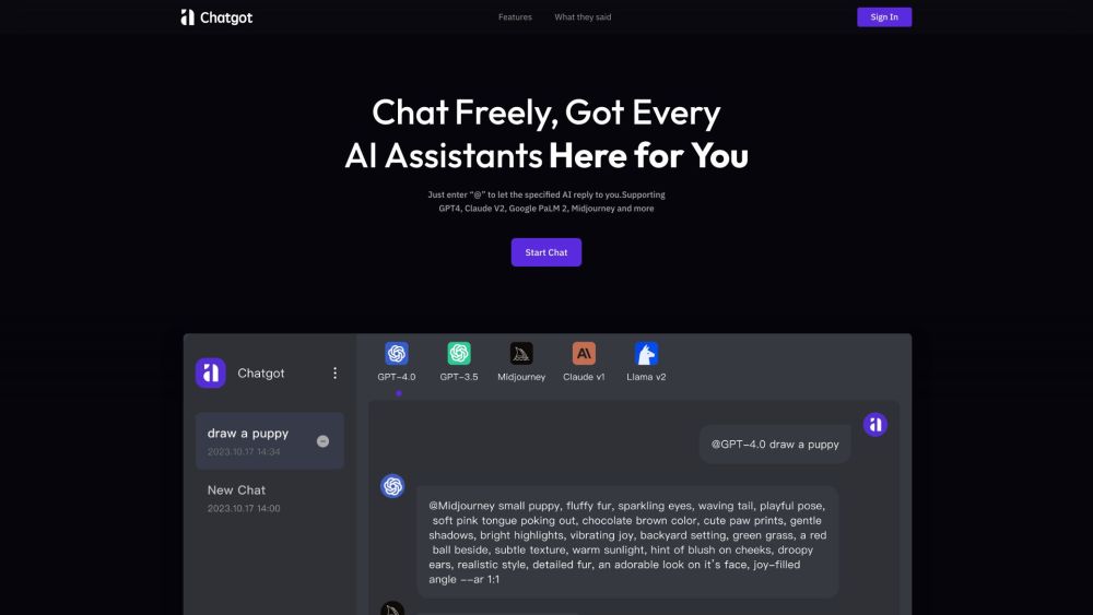 Chatgot: Integrates Multiple AI Chat Assistants into One Unique Platform