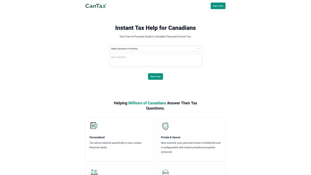 CanTax.ai: AI Canadian Personal Income Tax Advisor, All Provinces Covered