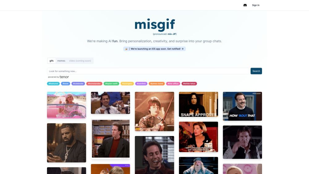 Misgif: AI Platform to Star in Favorite TV Shows & Movies