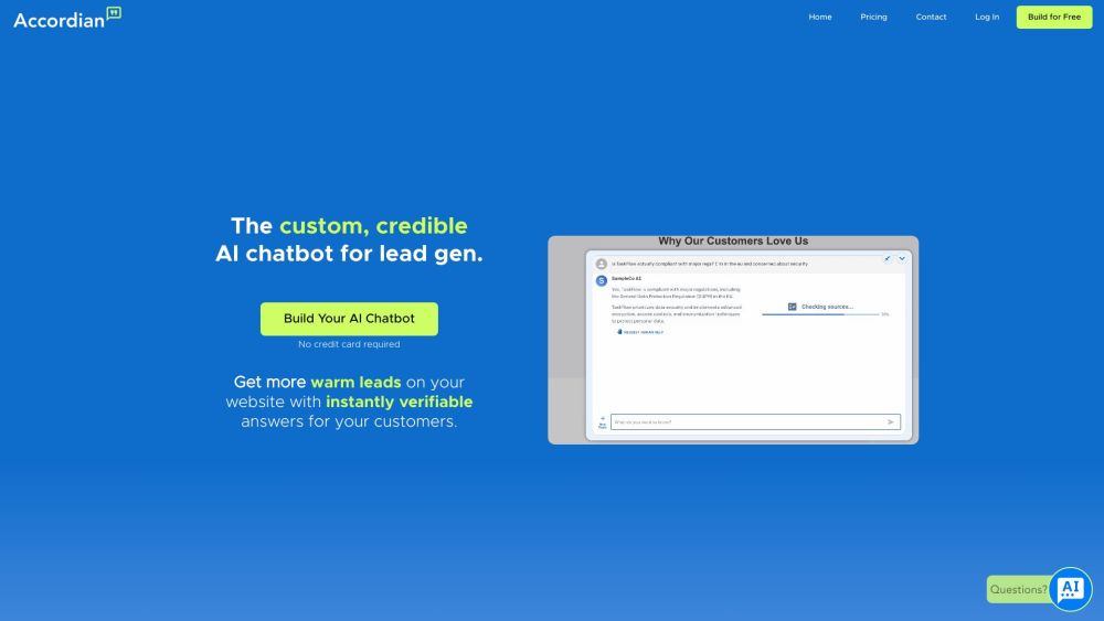 Accordian: AI Chatbot for Business - Reviews, Pricing, Core Features