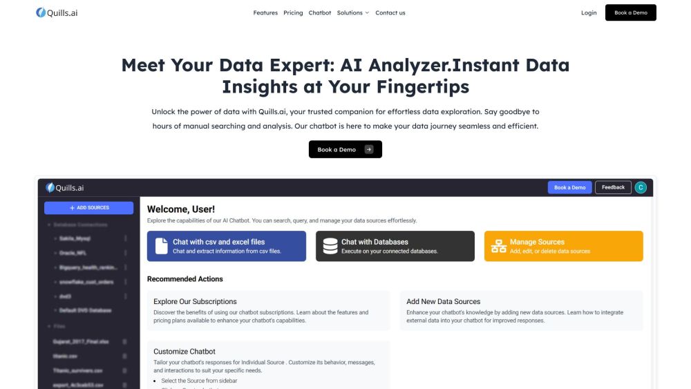 Quills.ai: AI Data Assistant for Easy Database Analysis