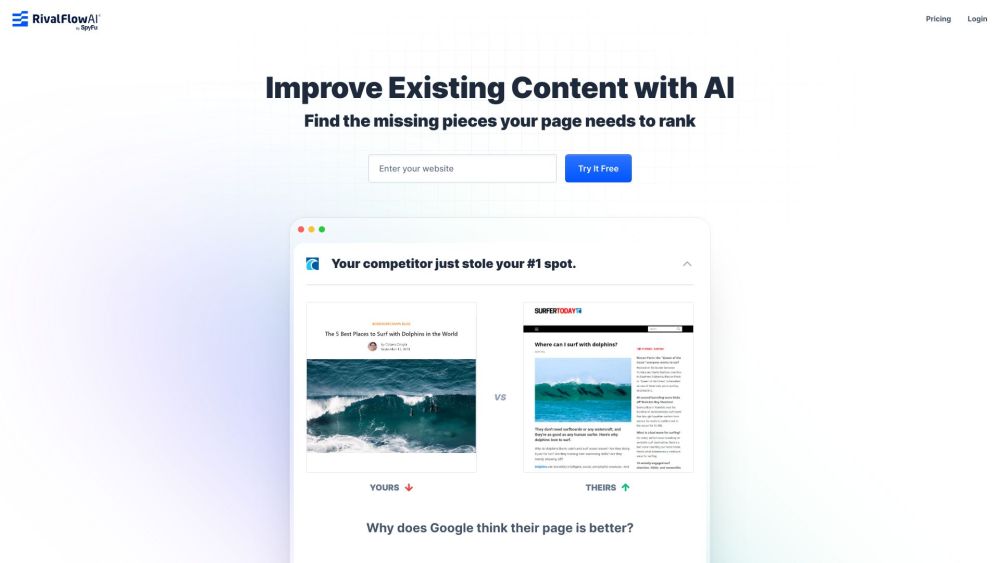 RivalFlowAI: Analyze & Compare Your Web Pages, Identify Content Gaps