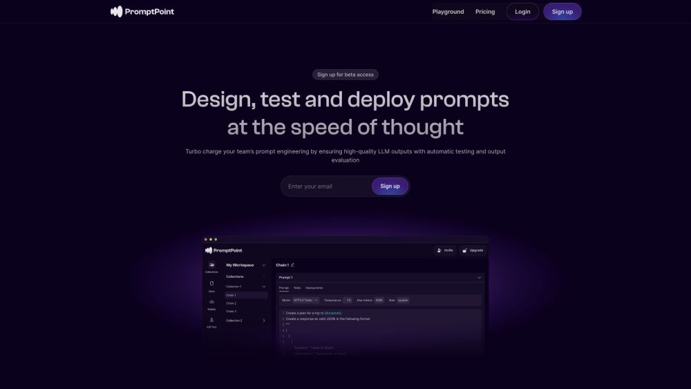 PromptPoint : No-code Prompt Engineering and Testing Platform Features