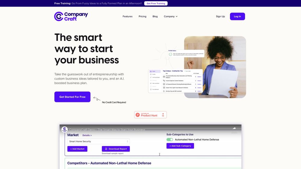 CompanyCraft: AI Ideas, Market & Competitor Research, Biz Planning