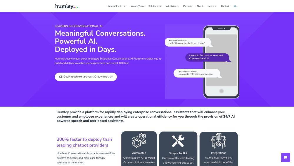 Humley Studio: SaaS for AI-Powered Assistants Creation & Management