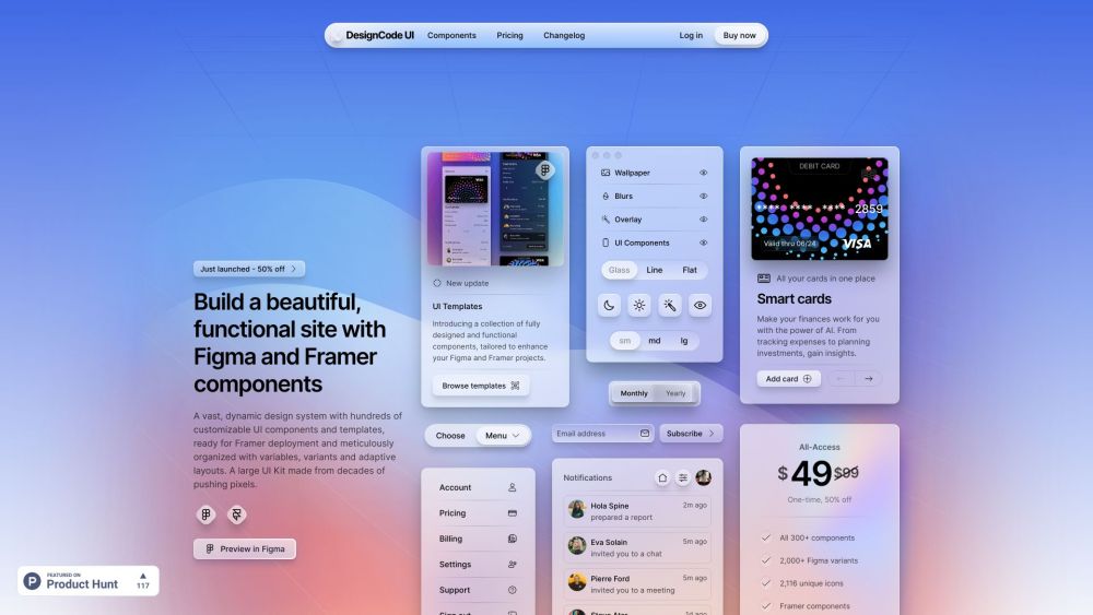 DesignCode UI: Dynamic, Customizable Design System with Framer Templates