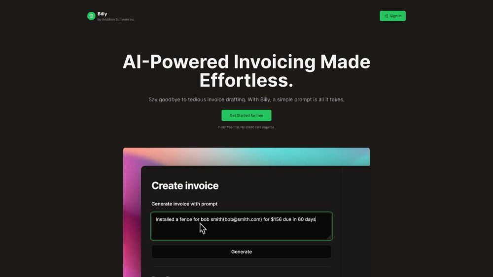 Billy: AI Invoicing - Simplify, Track, Automate for SMBs & Freelancers