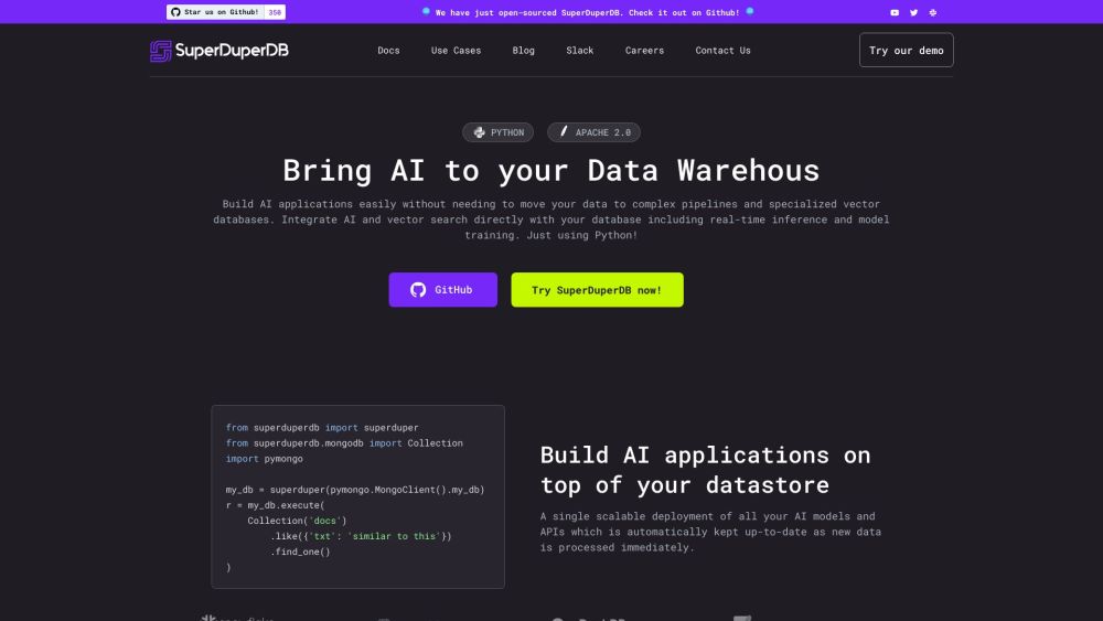 SuperDuperDB: AI & Vector Search Integration, Real-time, Python