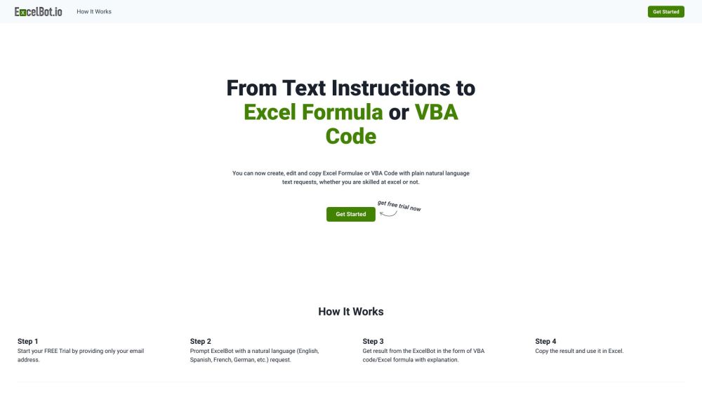 ExcelBot: AI-Powered Excel Formula & VBA Code Generator Tool