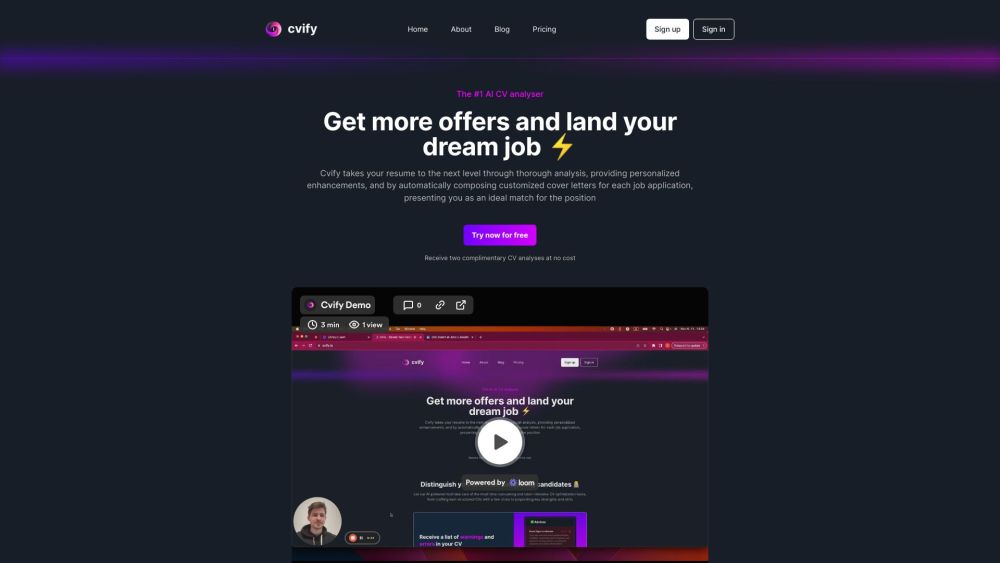 Cvify: AI-Powered CV Enhancement - Use Cases, Pricing, Reviews, Features