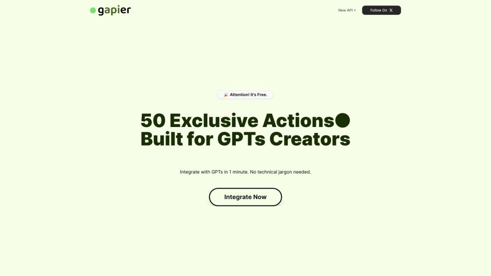 Gapier: 50 Free Tailor-Made Actions APIs for ChatGPT Creators