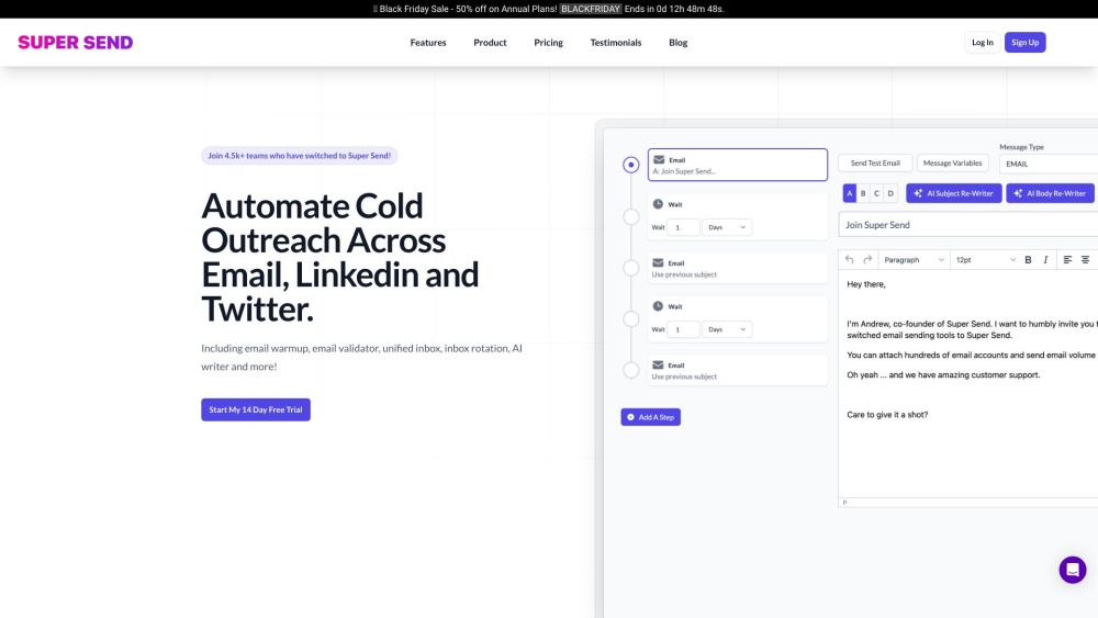 Super Send: Email Automation, Validation & Dedicated Linkedin IP