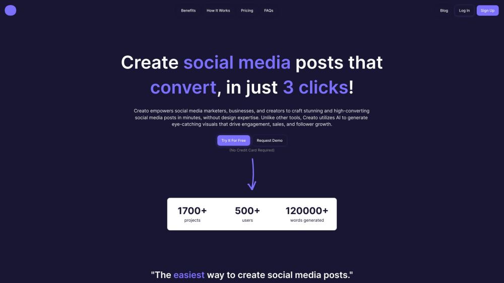 Creato: Easy Social Media Post Creator - Use Cases, Pricing, Reviews