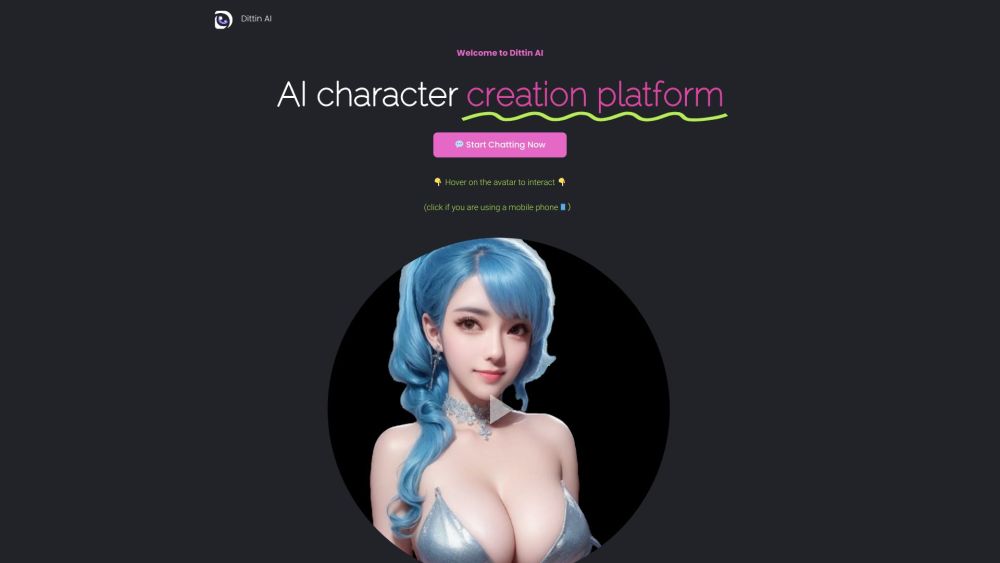 Dittin AI: Chat with Characters Freely - No NSFW Filter